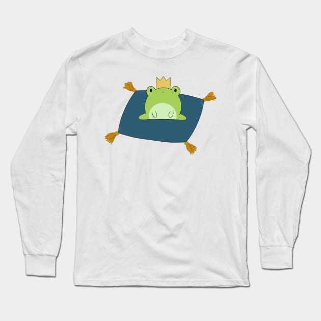 Frog King Long Sleeve T-Shirt by rainilyahead